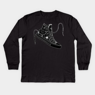 Aries high tops - Black &amp; White Kids Long Sleeve T-Shirt